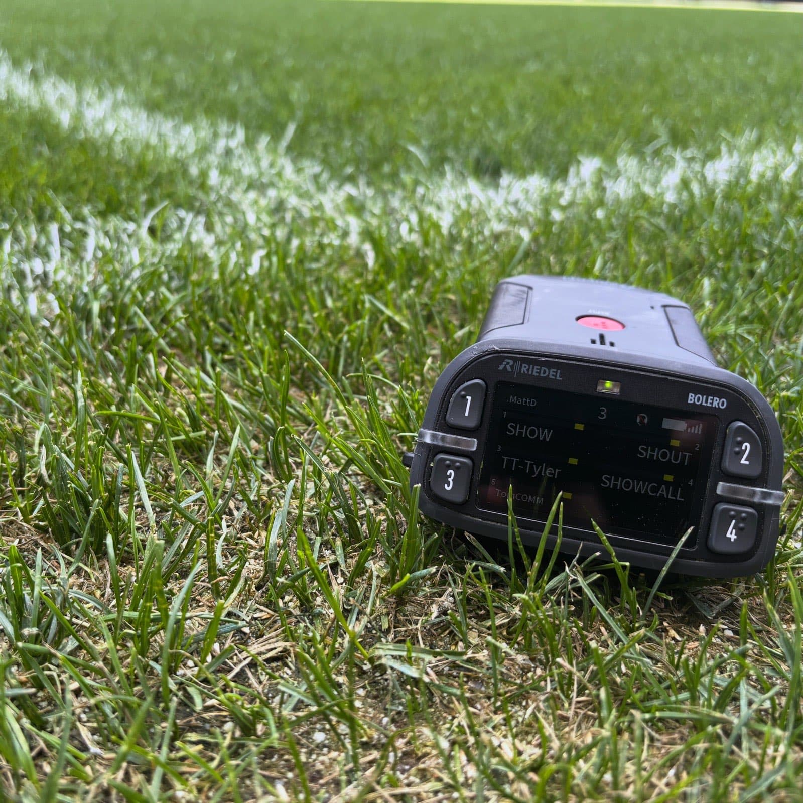 Riedel Bolero beltpack on the pitch